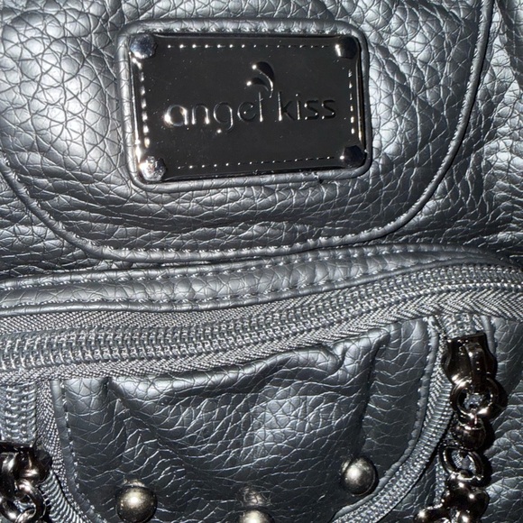 NWT Angel Kiss Vintage-Style Black Vegan Leather Hobo Bag - Picture 6 of 8